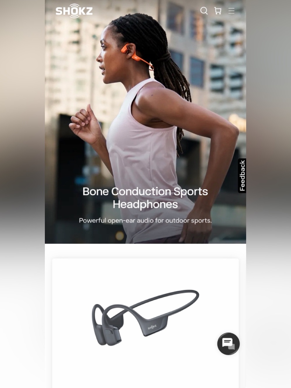 Shokz OpenRun On-Ear Bone Conduction Headphones — Blue